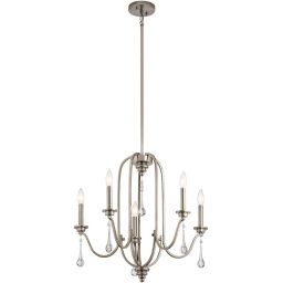 Quintiesse Karlee lampa wisząca 5x60 W klasyczny pewter QN-KARLEE5