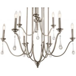 Quintiesse Karlee lampa wisząca 9x60 W klasyczny pewter QN-KARLEE9