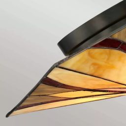 Elstead Lighting Asheville lampa podsufitowa 2x60 W bursztynowa-czerwona-kremowa QZ-ASHEVILLE-F