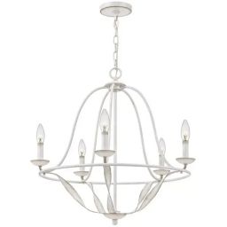 Elstead Lighting Bradbury lampa wisząca 5x40 W antyczna biel QZ-BRADBURY5-AWH