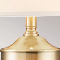 Elstead Lighting Dennison lampa stołowa 1x60 W szczotkowany mosiądz-kremowa QZ-DENNISON-BB