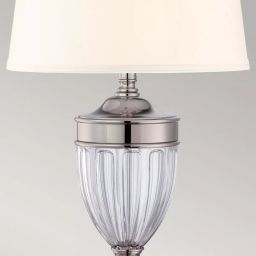Elstead Lighting Dennison lampa stołowa 1x60 W polerowany nikiel-kremowa QZ-DENNISON-PN