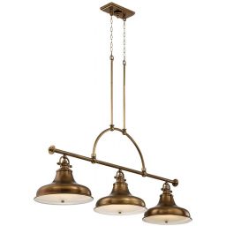 Elstead Lighting Emery lampa wisząca 3x60 W postarzany mosiądz QZ-EMERY3P-WS