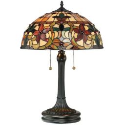Elstead Lighting Kami lampa stołowa 2x60 W vintage brąz QZ-KAMI-TL