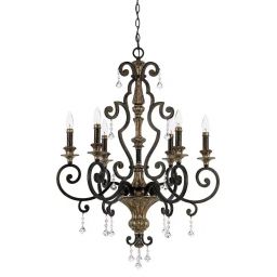 Elstead Lighting Marquette lampa wisząca 6x60 W postarzany brąz QZ-MARQUETTE6-A