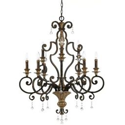 Elstead Lighting Marquette lampa wisząca 9x60 W postarzany brąz QZ-MARQUETTE9