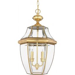 Elstead Lighting Newbury lampa wisząca 2x60 W lakierowany polerowany mosiądz QZ-NEWBURY8-L-PB