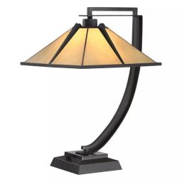 Elstead Lighting Pomeroy lampa stołowa 1x60 W brązowa QZ-POMEROY-TL