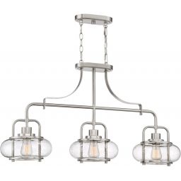 Elstead Lighting Trilogy lampa wisząca 3x60 W szczotkowany nikiel QZ-TRILOGY-ISLE-BN