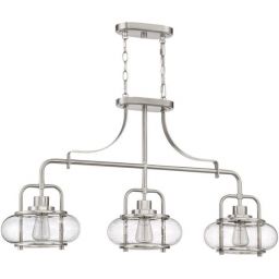 Elstead Lighting Trilogy lampa wisząca 3x60 W szczotkowany nikiel QZ-TRILOGY-ISLE-BN