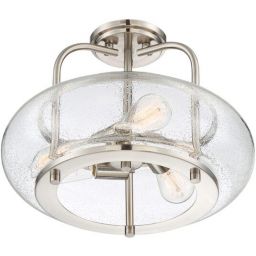 Elstead Lighting Trilogy lampa podsufitowa 3x60 W szczotkowany  nikiel QZ-TRILOGY-SFM-BN