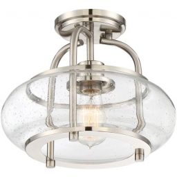 Elstead Lighting Trilogy lampa podsufitowa 1x60 W szczotkowany nikiel QZ-TRILOGY-SFS-BN