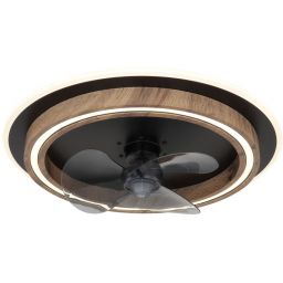 Globo Lighting Cirilla lampa podsufitowa z wentylatorem 1x32 W czarna-drewno 03655