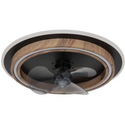Globo Lighting Cirilla lampa podsufitowa z wentylatorem 1x32 W czarna-drewno 03655