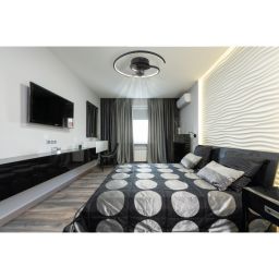 Globo Lighting Koren lampa podsufitowa z wentylatorem 1x30 W czarna 03660