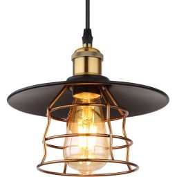 Globo Lighting Viejo lampa wisząca 1x60W czarny mat/miedziany 15086BH