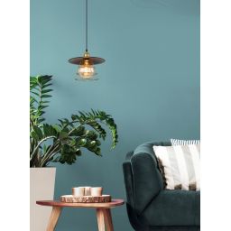 Globo Lighting Viejo lampa wisząca 1x60W czarny mat/miedziany 15086BH1