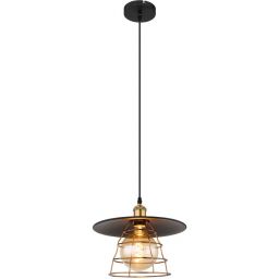 Globo Lighting Viejo lampa wisząca 1x60W czarny mat/miedziany 15086BH1