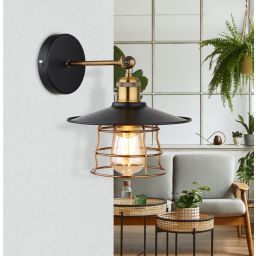 Globo Lighting Viejo kinkiet 1x60W czarny mat/miedziany 15086BW