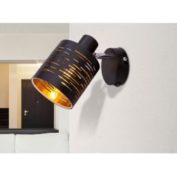 Globo Lighting Tunno kinkiet 1x15W czarny/złoty 15342-1