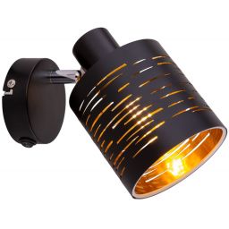 Globo Lighting Tunno kinkiet 1x15W czarny/złoty 15342-1
