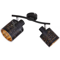 Globo Lighting Tunno lampa podsufitowa 2x15W czarna/złota 15342-2