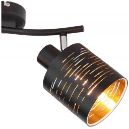 Globo Lighting Tunno lampa podsufitowa 2x15W czarna/złota 15342-2