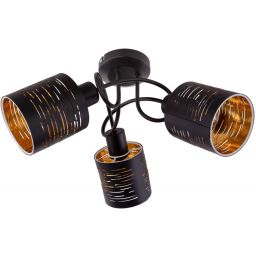 Globo Lighting Tunno lampa podsufitowa 3x15W czarna/złota 15342-3D