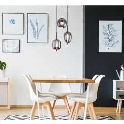 Globo Lighting Blacky lampa wisząca 3x40W czarny mat/szkło przydymione 15345-3