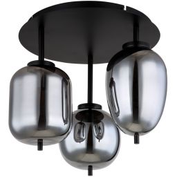 Globo Lighting Blacky lampa podsufitowa 3x40W czarny mat/szkło przydymione 15345-3D