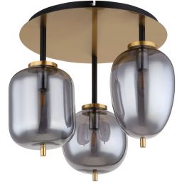 Globo Lighting Blacky I lampa podsufitowa 3x40W mosiądz/szkło przydymione 15345-3DMM