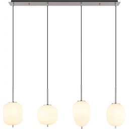 Globo Lighting Blacky I lampa wisząca 4x40W nikiel mat/szkło opalizowane 15345-4NO