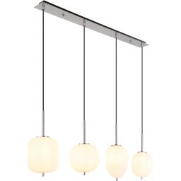 Globo Lighting Blacky I lampa wisząca 4x40W nikiel mat/szkło opalizowane 15345-4NO