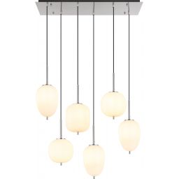 Globo Lighting Blacky I lampa wisząca 6x40W nikiel mat/szkło opalizowane 15345-6NO