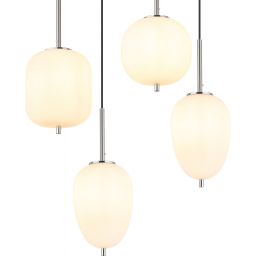 Globo Lighting Blacky I lampa wisząca 6x40W nikiel mat/szkło opalizowane 15345-6NO