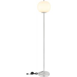 Globo Lighting Blacky I lampa stojąca 1x60W nikiel mat/szkło opalizowane 15345SNO