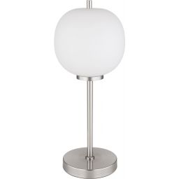 Globo Lighting Blacky I lampa stołowa 1x40W nikiel mat/szkło opalizowane 15345TNO