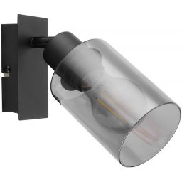 Globo Lighting Hadera kinkiet 1x15W czarny mat/przydymiony 15465-1