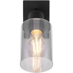 Globo Lighting Hadera kinkiet 1x15W czarny mat/przydymiony 15465-1
