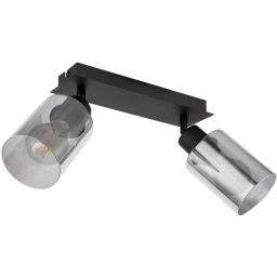 Globo Lighting Hadera lampa podsufitowa 2x15W czarny mat/przydymiony 15465-2
