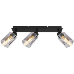 Globo Lighting Hadera lampa podsufitowa 3x15W czarny mat/przydymiony 15465-3