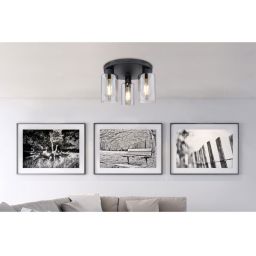 Globo Lighting Hadera lampa podsufitowa 3x60W czarny mat/przydymiony 15465-3D