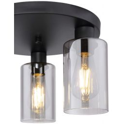 Globo Lighting Hadera lampa podsufitowa 3x60W czarny mat/przydymiony 15465-3D