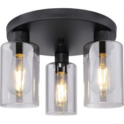 Globo Lighting Hadera lampa podsufitowa 3x60W czarny mat/przydymiony 15465-3D