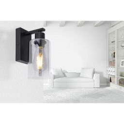 Globo Lighting Hadera kinkiet 1x60W czarny mat/przydymiony 15465W