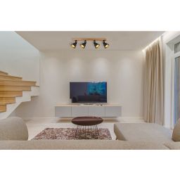 Globo Lighting Günther lampa podsufitowa 4x60W czarny/drewno 15466S-4