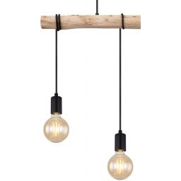 Globo Lighting Gregor lampa wisząca 3x60W czarna/drewno 15539-3H