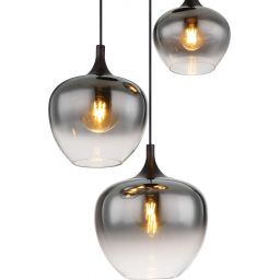 Globo Lighting Maxy lampa wisząca 3x40W czarny mat/szkło dymione 15548-3H