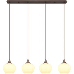 Globo Lighting Maxy lampa wisząca 4x40W brązowy/szkło opalizowane 15548-4HC