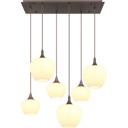 Globo Lighting Maxy lampa wisząca 6x40W brązowy/szkło opalizowane 15548-6HC